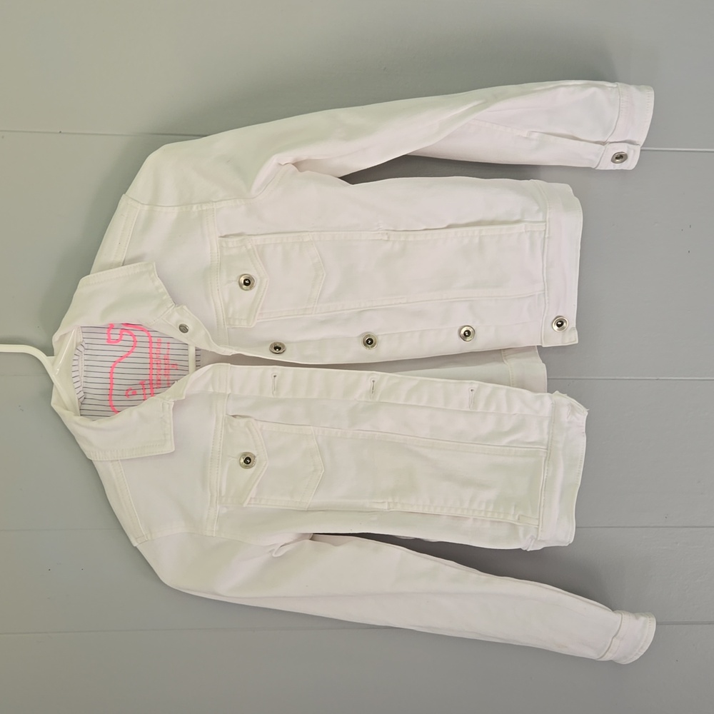 Vineyard Vines Girls M White Denim Jacket